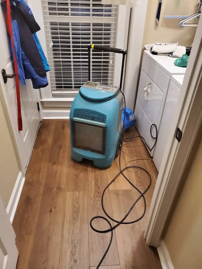 Commercial dehumidifier deployed for Flood Damage Cleanup in Woodridge
